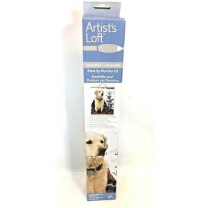 Artist's Loft Golden Lab Winter Snow Paint By Number Canvas Kit NEW Sealed 16 x